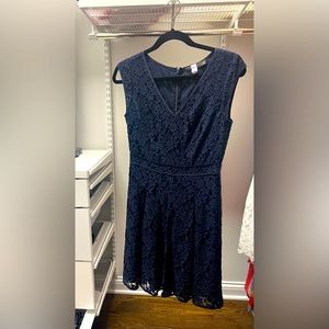 Dark navy floral lace dress